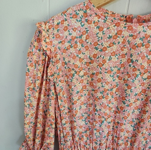 Faithfull The Brand Caleta Mathiola Floral Peplum Blouse top elastic waist 2 - Picture 4 of 12